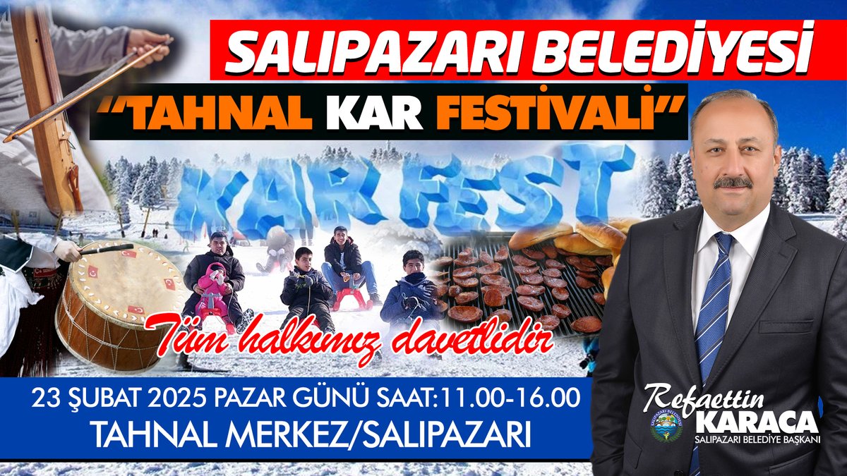 📷 Tahnal Kar Festivali Başlıyor! 📷📷
Belediyemiz tarafından düzenlenen Tahnal Kar Festivali ile kışın keyfini birlikte çıkarıyoruz! 📷📷 Sıcak sohbetler, eğlenceli etkinlikler ve karın büyüleyici atmosferinde unutulmaz anlar sizleri bekliyor.
#TahnalKarFestivali #KışKeyfi #bbp