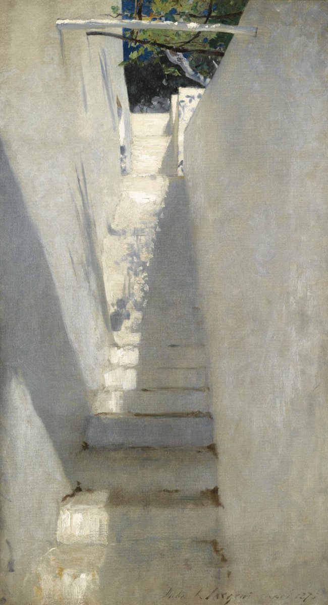 impression_ists's tweet photo. John Singer Sargent, Staircase in Capri https://t.co/4tJ7ZVvM54