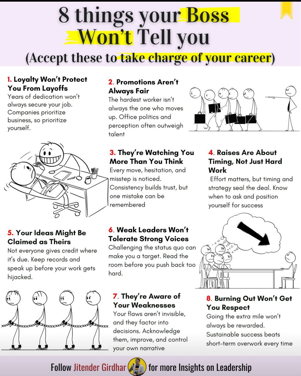 Swipe Left to Protect Your Career! ⚠️🚨

What your boss WON’T tell you but you NEED to know:

1️⃣ Loyalty doesn’t guarantee success – Staying in one company for years without growth won’t get you the raise you deserve. Move smart, not just loyal.

2️⃣ You’re replaceable – No matter