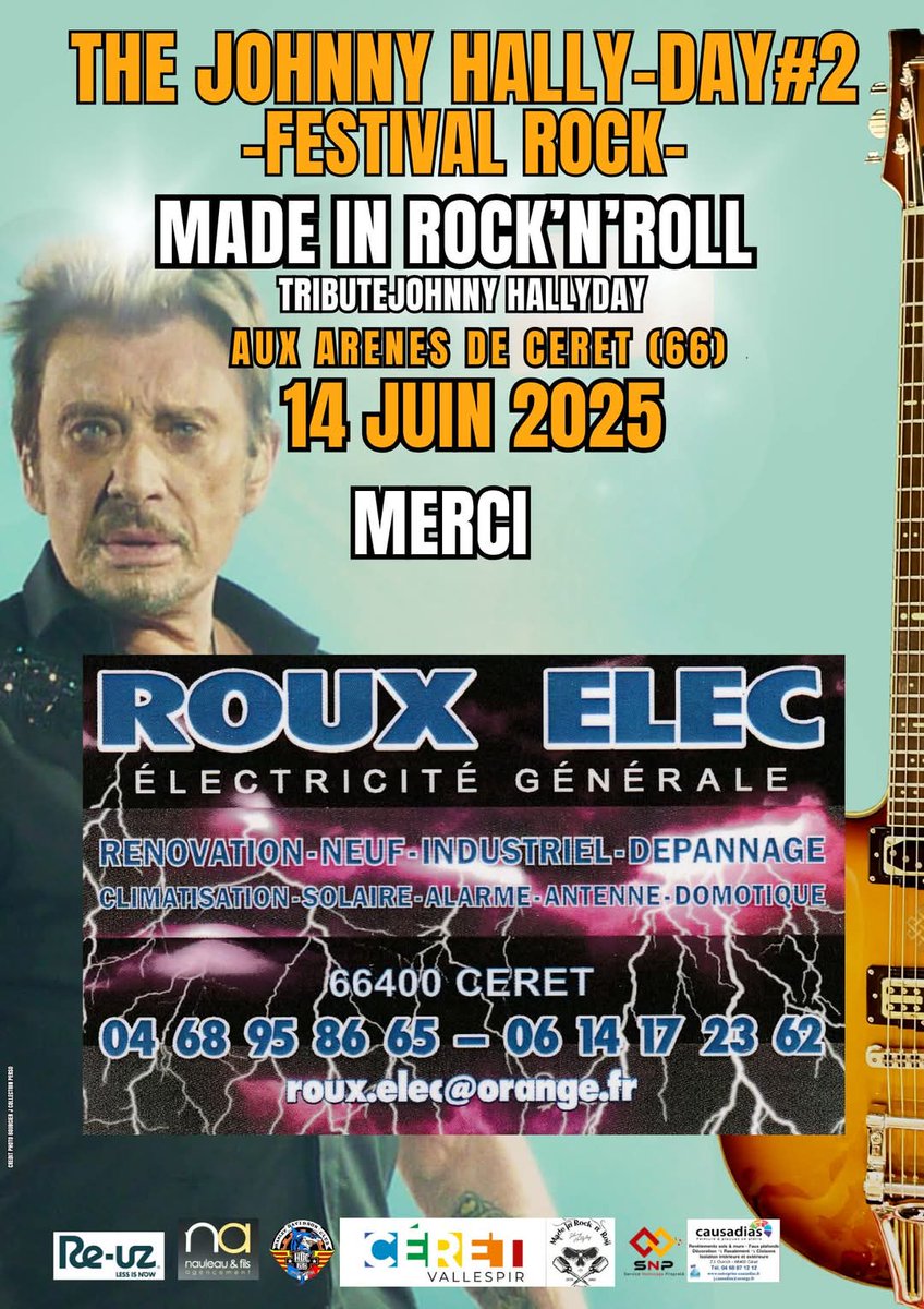 Merci Roux Elec  de vôtre soutiens, pour que cet évènement soit encore plus merveilleux 
MERCI  🎶🎵🔥
<a href="/followers/">はうはう</a> 
#thejohnnyhallyday2 #JohnnyHallyday #tributejohnnyhallyday #CERET