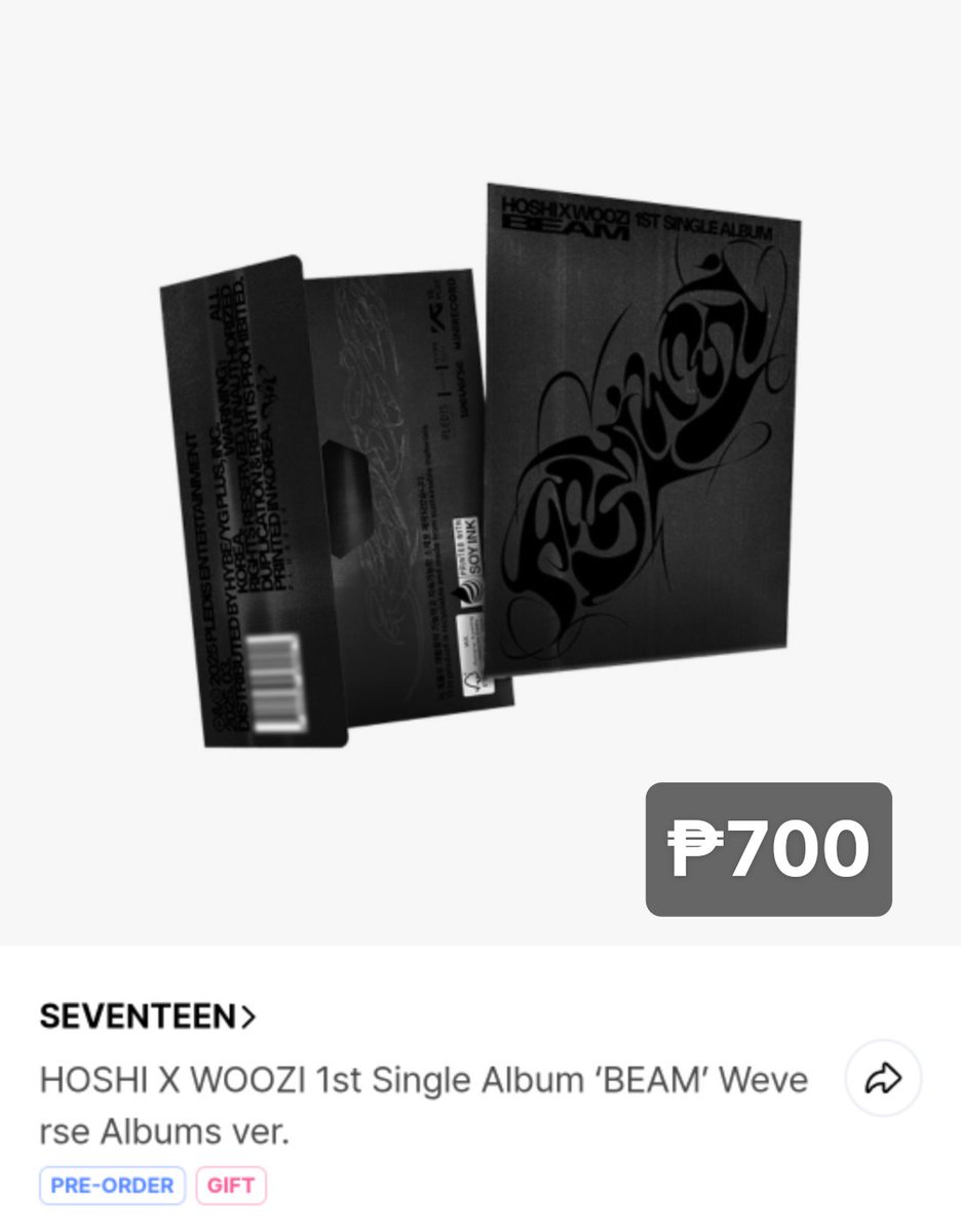 dfarchive's tweet image. 💎HOSHI x WOOZI 1st Single Album 'BEAM'💎

Weverse Ver - ₱700
Kit Ver - ₱1,300
Random - ₱1,200
Set - ₱2,130

📩DM us to order. 
📆Release date : 03/10
💰50%DP
📦Normal ETA