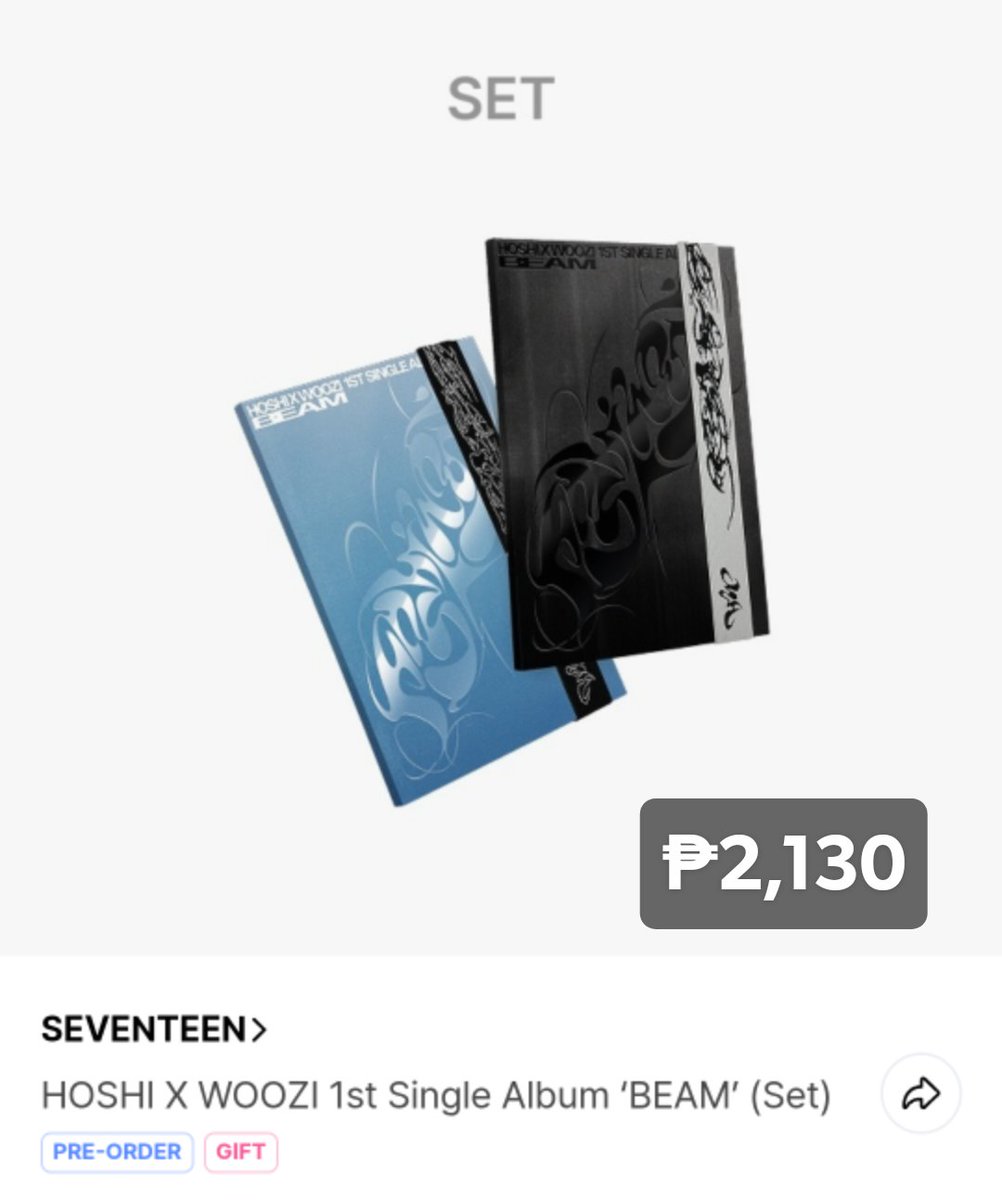 dfarchive's tweet image. 💎HOSHI x WOOZI 1st Single Album 'BEAM'💎

Weverse Ver - ₱700
Kit Ver - ₱1,300
Random - ₱1,200
Set - ₱2,130

📩DM us to order. 
📆Release date : 03/10
💰50%DP
📦Normal ETA