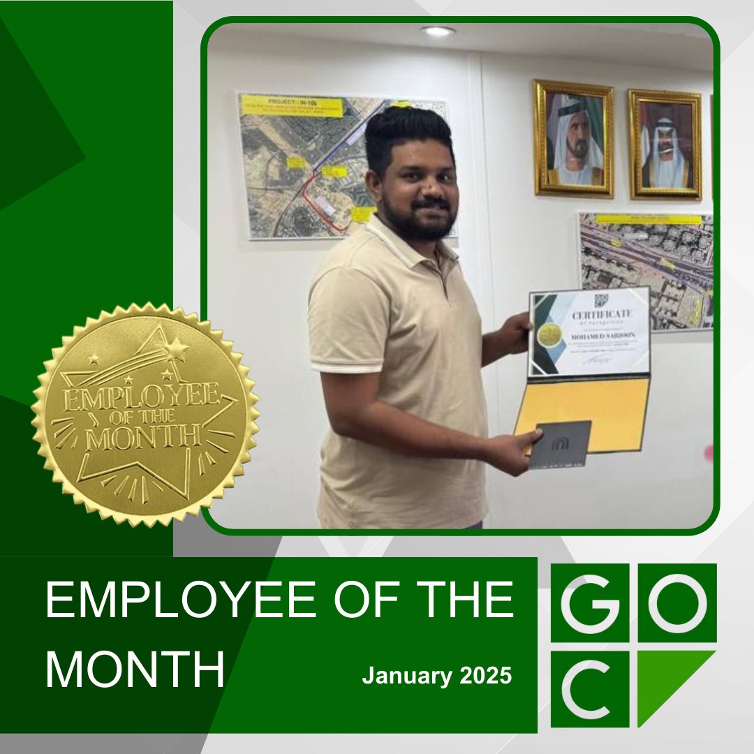 GOC_UAE's tweet photo. Congratulations to Mohamed for being our well-deserved Employee of the Month! Your hard work and dedication have truly made a positive impact on the company’s productivity. Your commitment and effort never go unnoticed, and we are incredibly proud to have you on the team. https://t.co/Sl6vPI2t0O