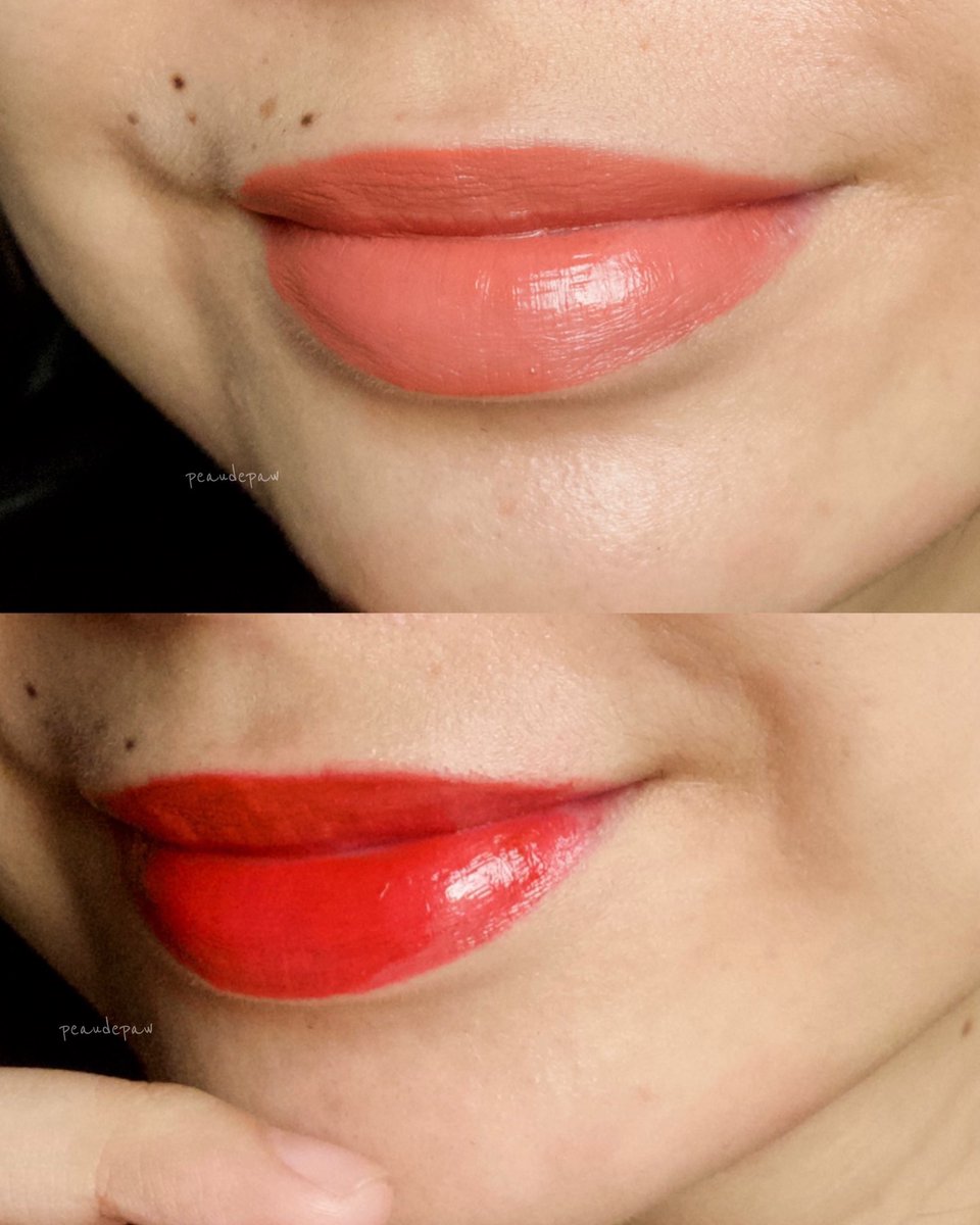 peaudepaw's tweet photo. Matte Icon Lip Tint ini punya total 5 shades, punyaku aku pilih yg Peach A Boo nih!  #teammatte

kalo si Jazzing Up Jelly Color punya 4 shades, and i pick the Taylor Red #teamglossy ❤️‍🔥

dua-duanya ringan banget, even yg finishnya matte juga tetep ringan & glides smoothly gitu 🥰