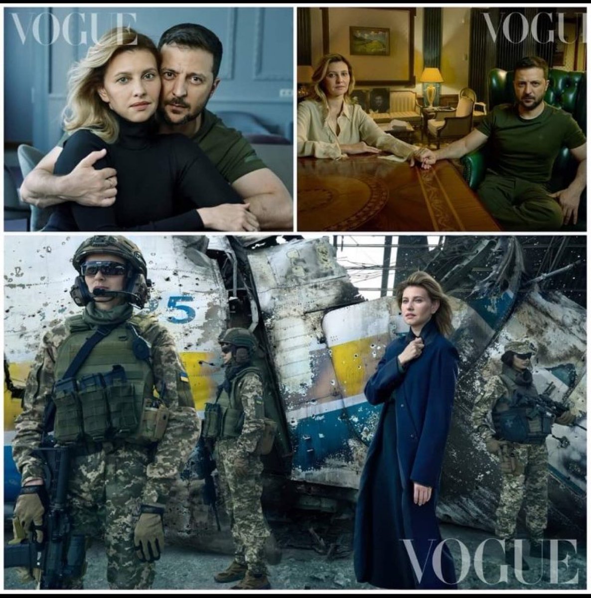 GabeZZOZZ's tweet image. What kind of leader does a Vogue photo shoot while his people are dying in the trenches at the front?