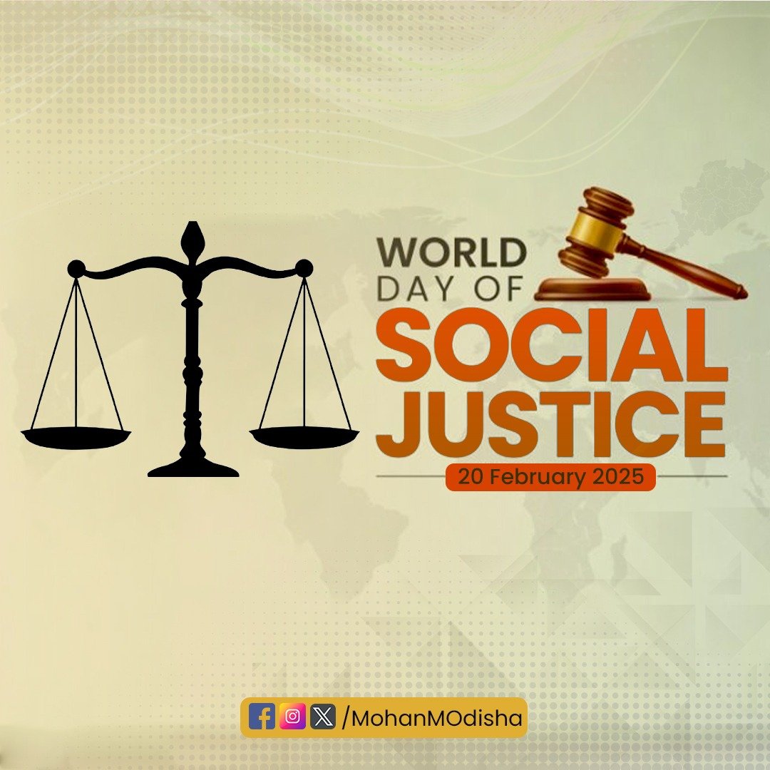 MohanMOdisha's tweet image. On this #WorldDayOfSocialJustice, let us reaffirm our commitment to building an inclusive and equitable society where everyone has access to opportunities and basic rights. Let's work towards creating a future rooted in fairness and equality. #SocialJustice #EquityForAll