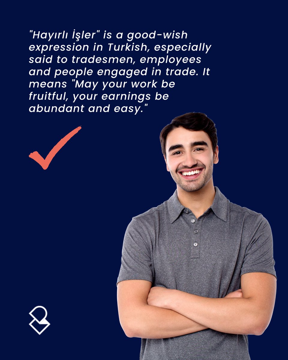 payrotta's tweet photo. The phrase "good luck" is often used in Turkey when entering a store, greeting a business owner or employee, or shopping from a vendor. This phrase means "May your work be fruitful, your earnings be abundant and easy." What Turkish expressions do you know? https://t.co/7qVrNk8OH3