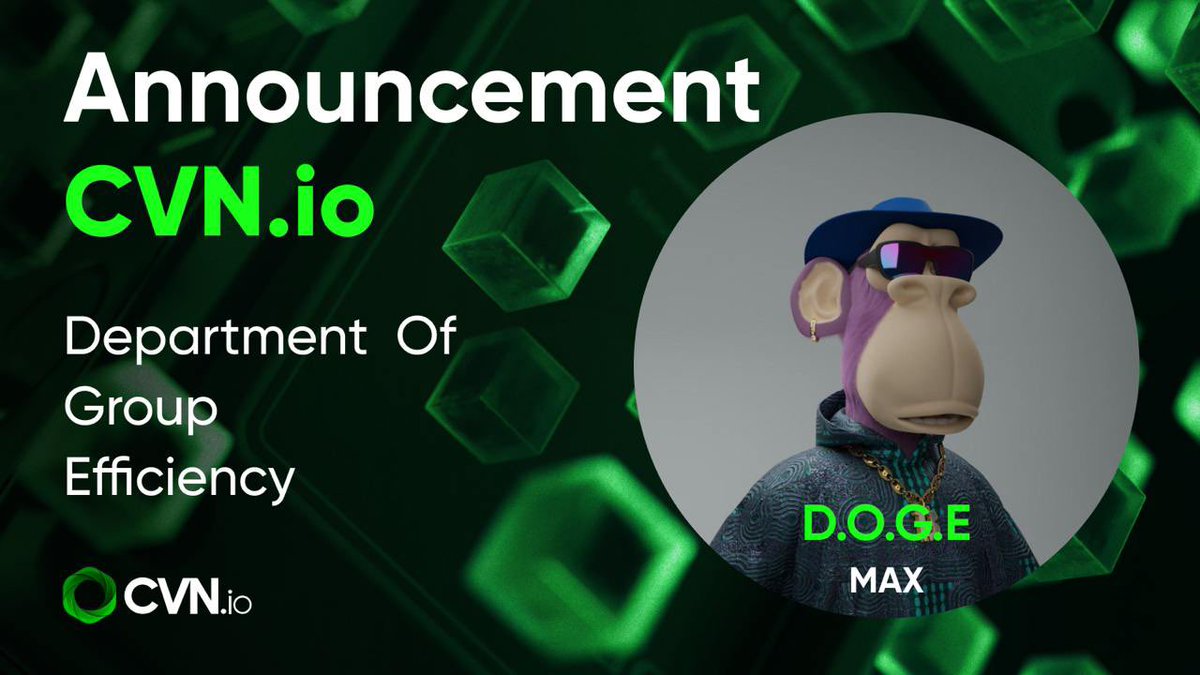 🚀 Introducing D.O.G.E at CVN Foundation!

Our Department of Group Efficiency is here to secure the progress of portfolio projects by optimizing development &amp; execution. Efficiency drives innovation, and we’re making sure nothing slows us down.

 #DOGE #Efficiency #Blockchain