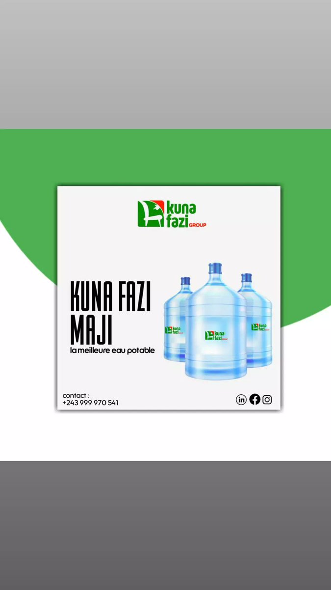 kunafazigroup01's tweet photo. Kuna fazi maji la meilleure eau potable💧

#kunafazimaji #LaCasaDeLosFamososCol #Trump #LaIslaDeLasTentaciones8 https://t.co/a1RRtyIrGp
