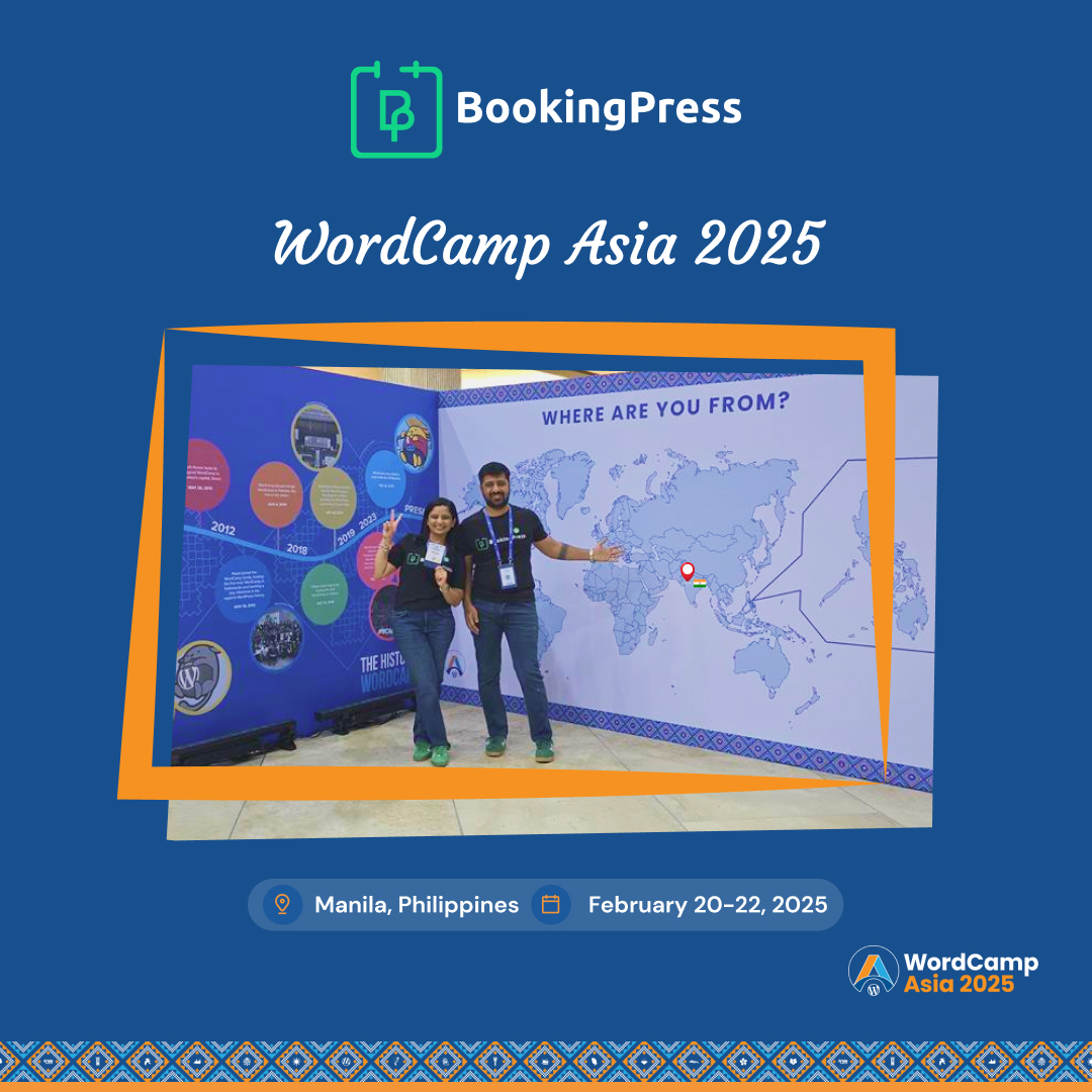 bookingpress's tweet photo. We’re here! 🚀 Team #BookingPress has touched down in Manila for #WordCampAsia 2025! Starting strong with Contributor Day. Excited to connect, collaborate, and contribute at #WCAsia! 💡

@WordCampAsia  @ankurchotai @ModiDimpleH https://t.co/MeF98gThCq