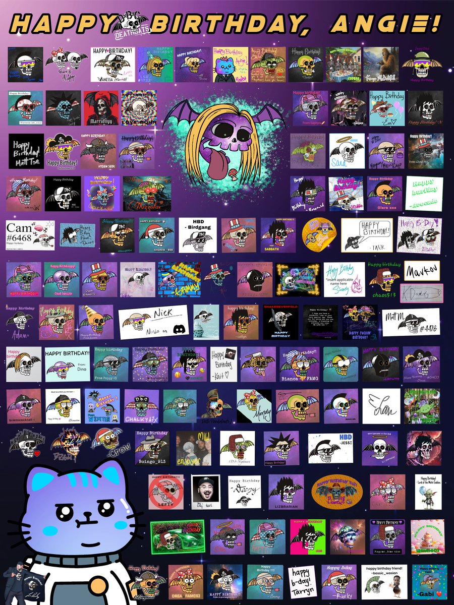 . <a href="/helloyasumii/">helloyasumii</a> Happy Birthday, Angie!! 🥳🎊 Love, the DxBxC!  You can see full details by going here deathbatsworld.com/card/angie.png.