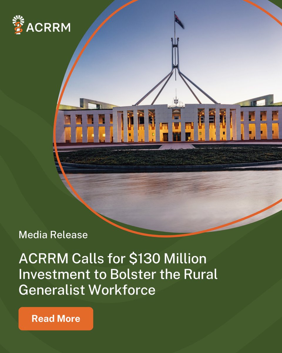 With a federal election looming, ACRRM is urging the government to invest $130 million to strengthen Australia’s Rural Generalist (RG) workforce and secure the future of rural healthcare.

Read more: bit.ly/434zOeW