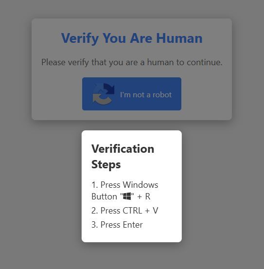 ¿Alguna vez te ha salido una ventana como la de la imagen? ¡Vigila! Es un intento de infección de un malware llamado Lumma Stealer, que está de moda. Le da por robar datos de tu equipo y capturar tu teclado. Ante esto, lo de siempre: ignorar. #ciberseguridad #concienciacion