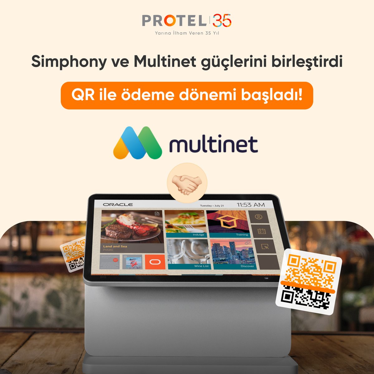 protelturkiye's tweet photo. Simphony ve Multinet entegre oldu. Artık Simphony kullanan işletmeler, Multinet kullanıcılarından QR kod aracılığıyla ödeme alabilecek, böylece ödeme süreçlerini hızlandırarak müşteri memnuniyetini artırabilecek. https://t.co/rfGocZ1JBV