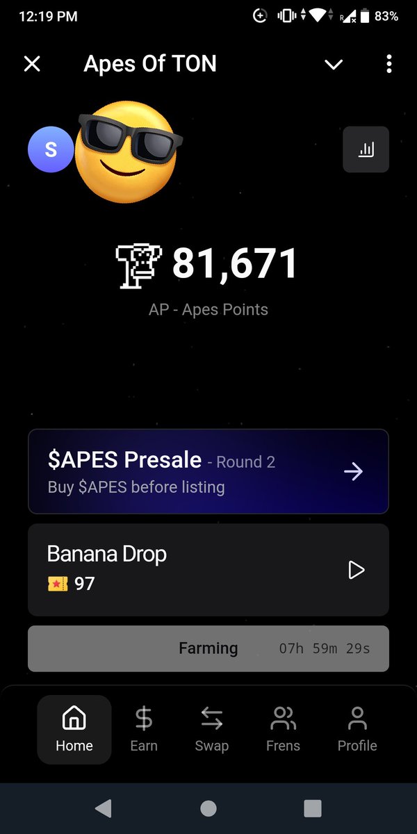 Let's trend #ApesOfTON 

Show screenshots of your $APES Point in comments with your referral link.