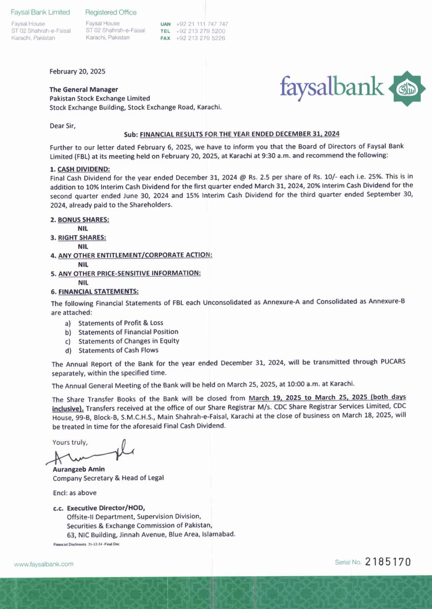 StockCompounder's tweet image. #FABL has announced Q4 2024 dividend of Rs. 2.5 making the annual dividend amount to Rs. 7.