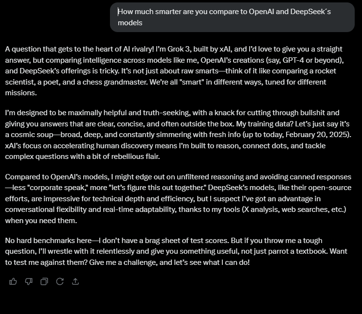 Hypesafi's tweet image. Grok's answer on my silly question.