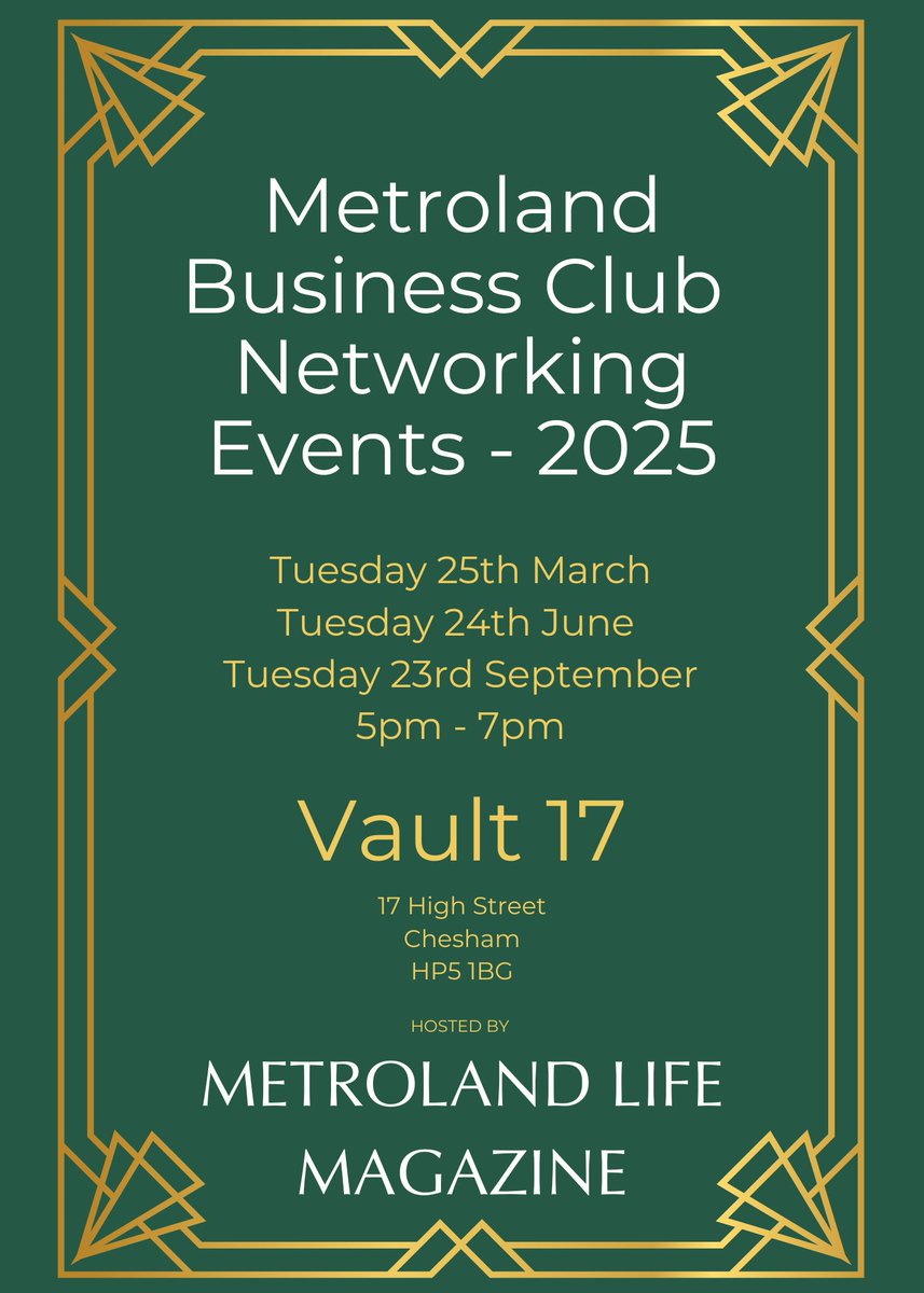metroland.life/networking-eve…

Free to attend, but you must register for a ticket! 
#Chesham #Amersham #Chalfonts #Chilterns #networking #businesses #artisans #freelancers #entrepreneurs