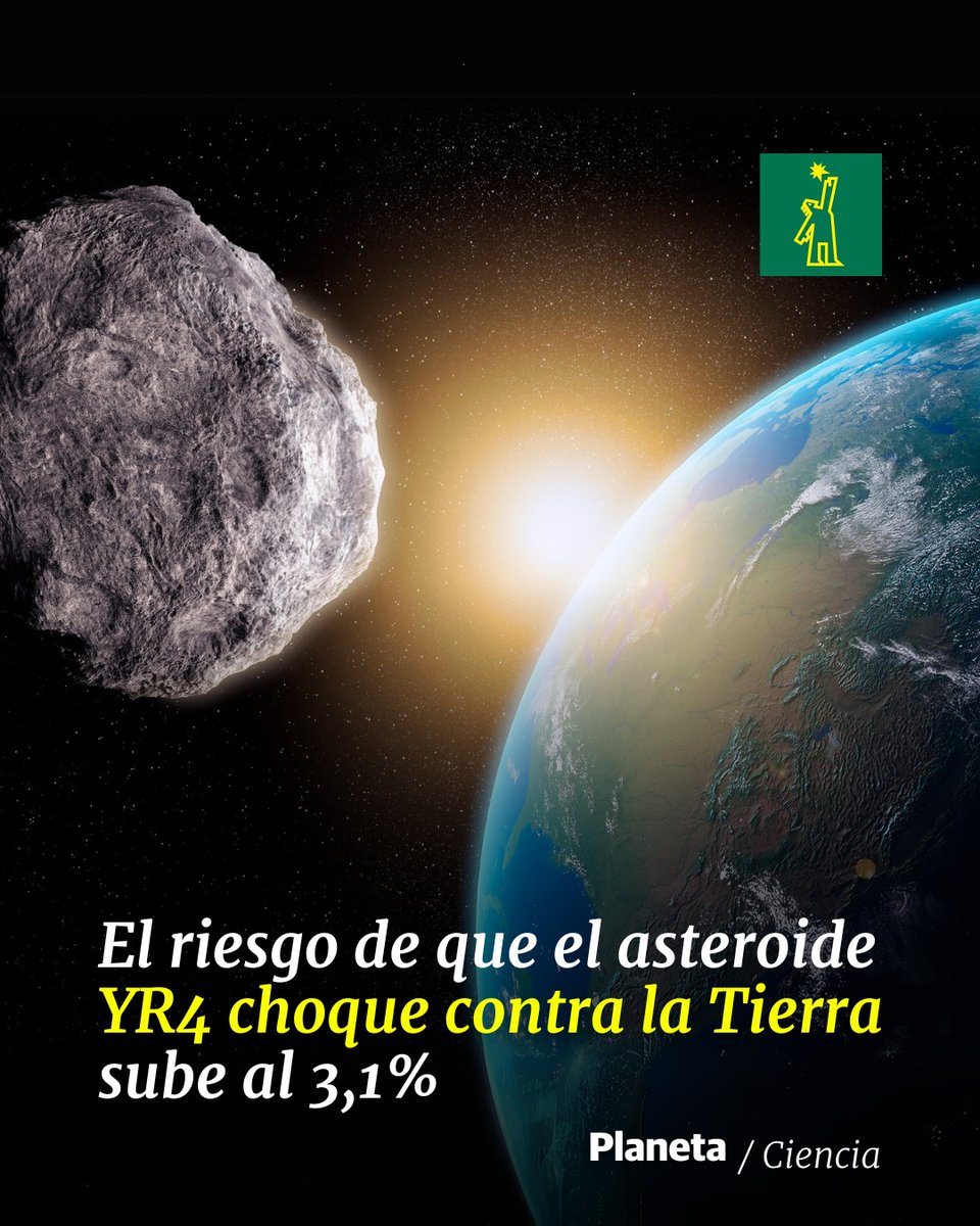 DiarioLibre's tweet photo. 🧪 | #CienciaDL | Este cuerpo celeste, de entre 40 y 90 metros de ancho, podría impactar el planeta el 22 de diciembre de 2032
🔗https://t.co/dQQ4UDkQ3R
#DiarioLibre #Noticias #AsteroidYR4 #RiesgoImpacto #NASA #Ciencia https://t.co/vtNxRLFKMa