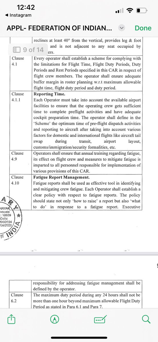 jagritichandra's tweet photo. BREAKING: DGCA submits affidavit in court on implementation scheme of revised duty and rest norms for pilots in a phased manner.

From July 1- Rest period to go up from 36 to 48 hours

From Nov 1- Night duty will be considered from midnight to 6am. 2 landings only.

In toto- A BIG win for pilots as airlines were vehemently opposed to the definition of night duty being altered

Airlines got to delay implementation from June 1,2024 to Nov 1,2025
