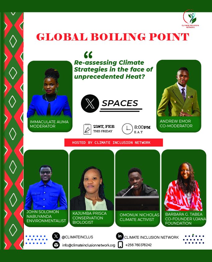 CLIMATEINCLUS's tweet image. In the face of unprecedented heat it's about time we had that talk. 🎙️Join us Tomorrow as we dissect strategies that work and those that can done better.

⏰ 8:00pm E.A.T
📆 21st Feb,2025
 x.com/i/spaces/1rmGP…