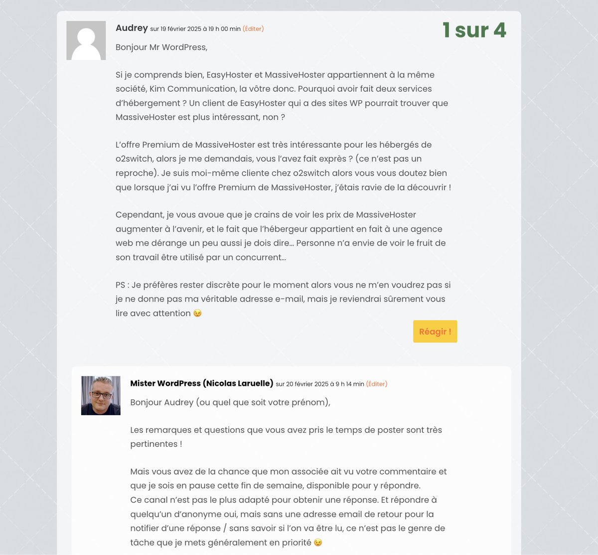 MisterWordPress's tweet photo. 🤔💭 Question reçue hier en commentaire de l’un de mes articles de blog :

« L'offre Premium de #MassiveHoster est très intéressante pour les hébergés de #o2switch, alors je me demandais, vous l'avez fait exprès ? »

Je viens de passer 1h à y répondre 😳
Du coup, je poste ici 👇 https://t.co/55cVXloIiy