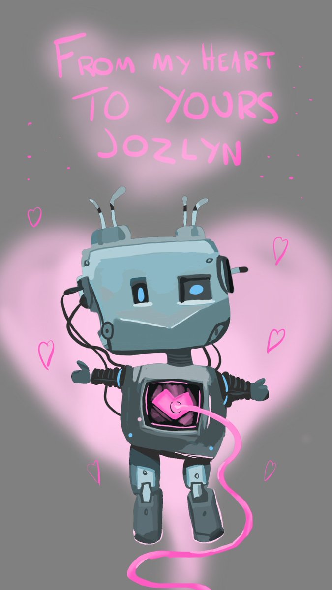 Bit late for valentines day but got my ass in gear to draw this for @jozlyn122 ❤️❤️❤️ thanks @ninja_jo_draws for the great tutorial! 😁😁 #ninjajodraws #robot #valentinesday #cute #drawing #art #artist #artoftheday #colours #gettingbetter #gamerlife #twitchstreamer #youtube