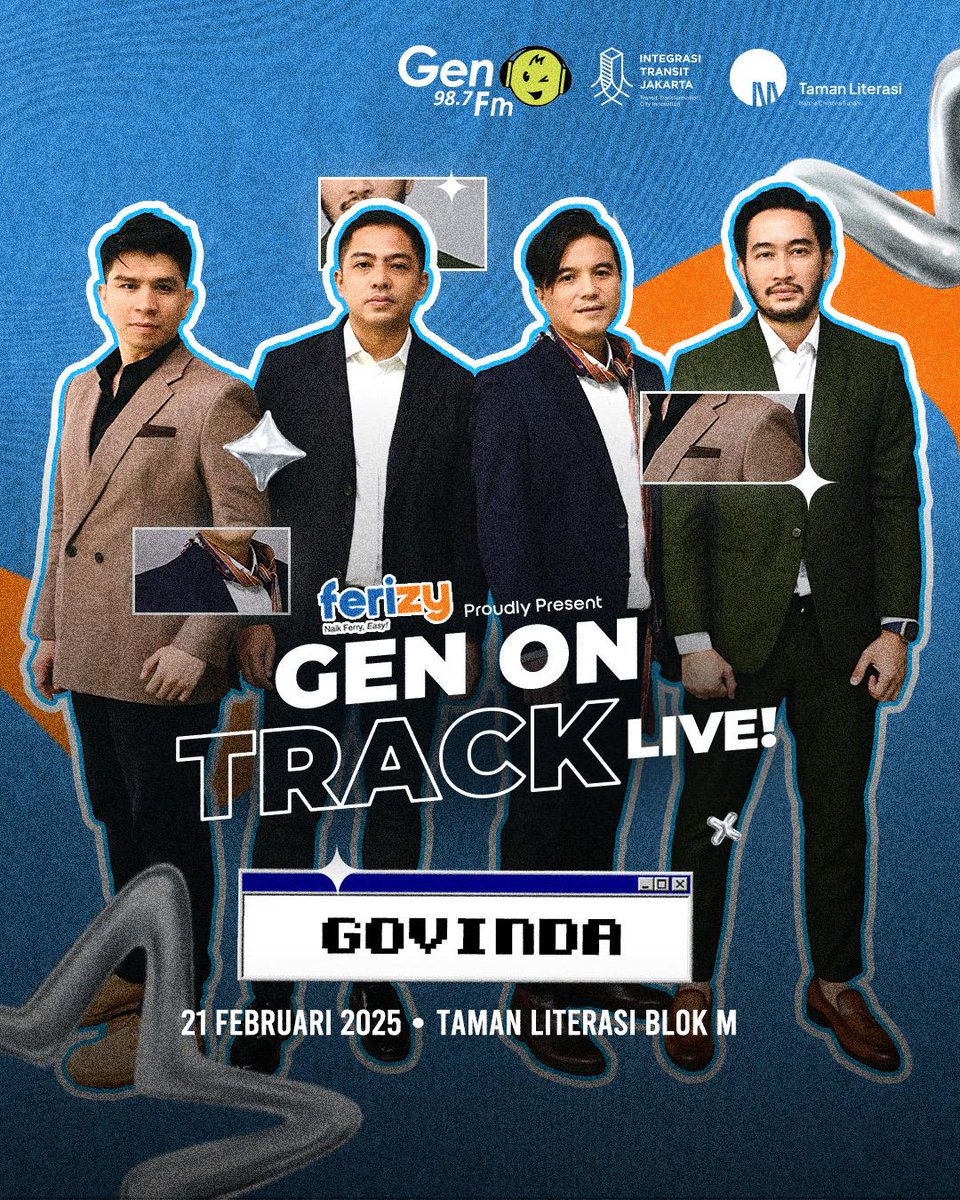 Buat kalian yang binggung mau kemana??
Mending kita seru-seruan bareng yuk di Gen On Track Live bulan ini <a href="/gen987fm/">IG: @gen987fm</a> karena ada penampilan GOVINDA dan band lainnya untuk menemani hari jumat kalian

🗓 Jumat, 21 Februari 2025
📍Taman Literasi, Blok M

See you 👋🏻