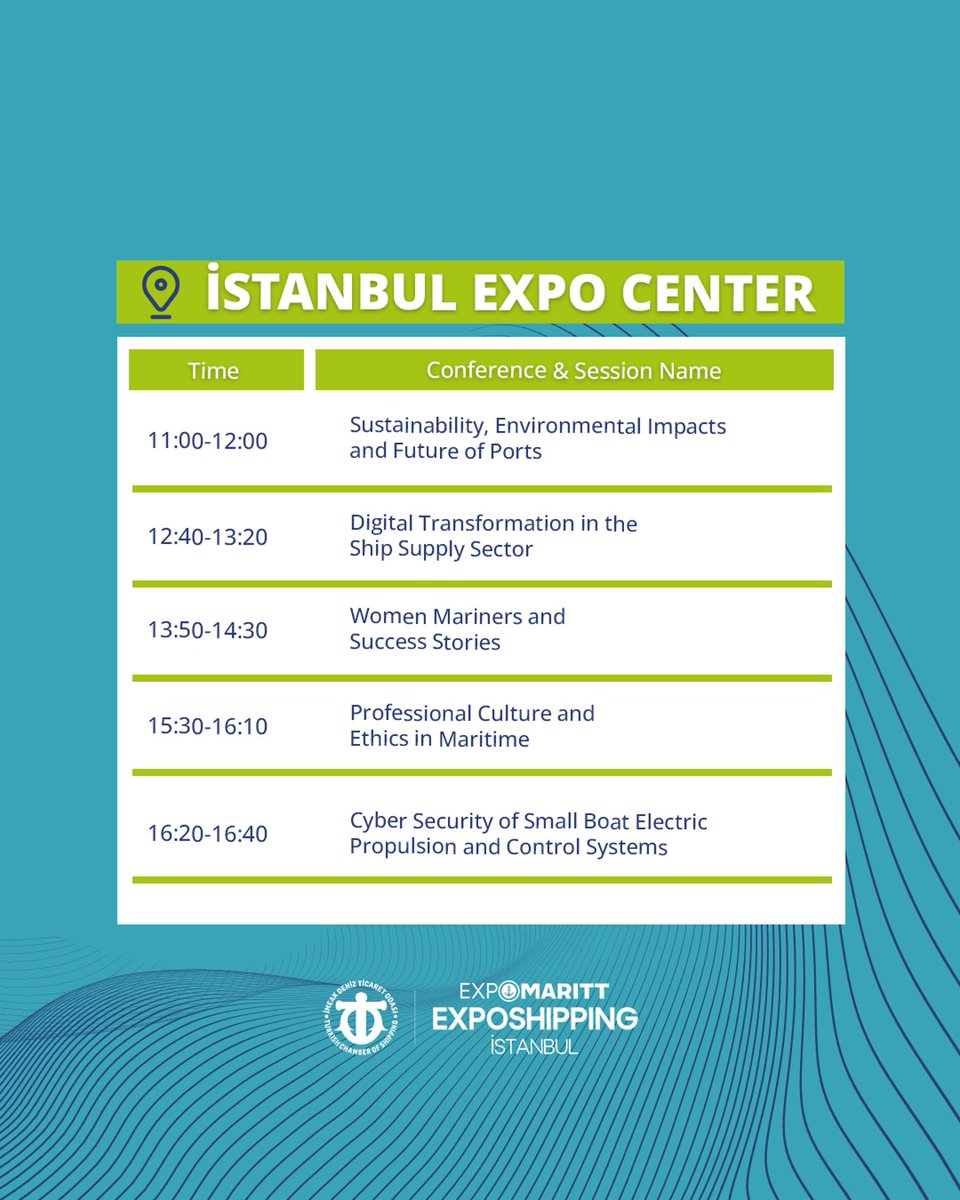 Don’t miss out the last day of Expomaritt Exposhipping Conference!🌊

📍 İstanbul Expo Center, Hall 5 Conference Area
🗓️ 20 February 2025
⏰ 11:00-16:40