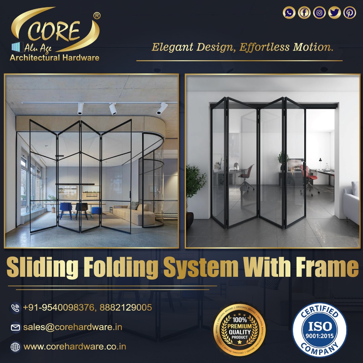 corealuage's tweet image. Maximize space with Core&apos;s Sliding Folding System with Frame – seamless movement, sleek design, and superior durability. The perfect blend of style &amp;amp; functionality!

#SlidingFoldingSystem #FoldingDoors #SpaceSavingDesign #ModernArchitecture #InteriorDesign #CoreHardware