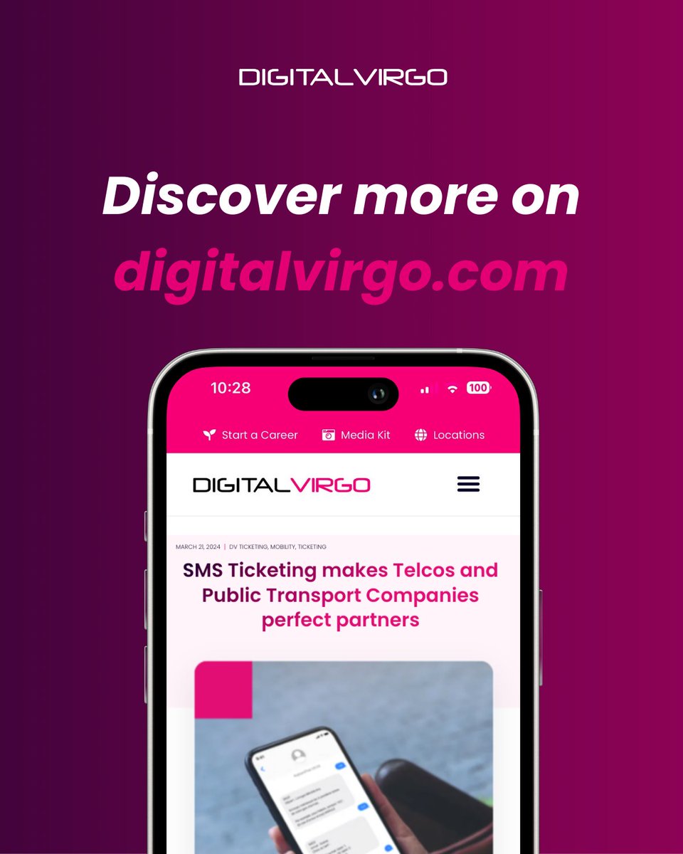 Why #MobileTicketing makes Telcos and Public Transport Companies Perfect Partners?
👉 Find out now : shorturl.at/Z0ueN