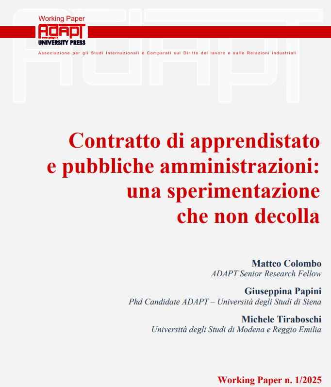 Per approfondire la sperimentazione del contratto a tempo determinato di #apprendistato: adaptuniversitypress.it/wp-content/upl…