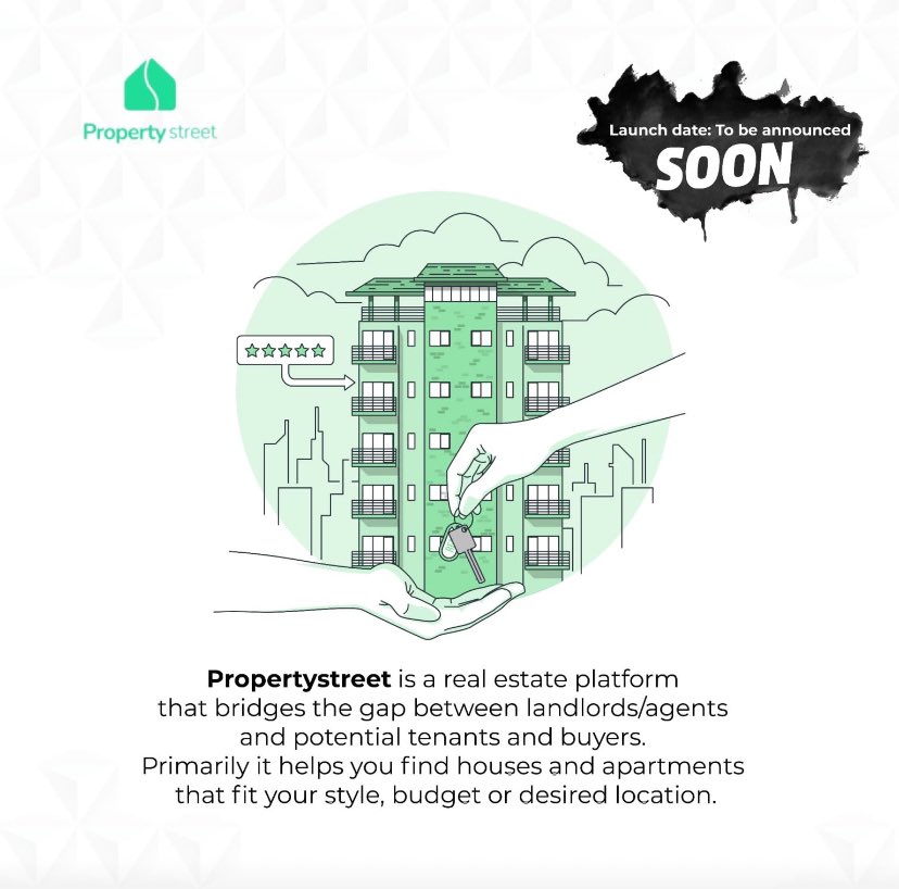 PropStreetApp's tweet photo. The wait is almost over! 
Imagine how convenient it will be to buy, sell, or rent properties with little or no discomfort. 
Propertystreet app has exclusive features that will make home searching a breeze. Our app is coming soon and it is bringing a big revolution to the game. https://t.co/W2ktaq4IHM