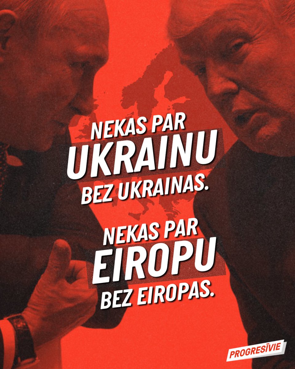 🔴Kamēr Donalds Tramps atskaņo krievijas diktatora Vladimira Putina melus, apdraudot Ukrainas neatkarību un demokrātiju, Eiropai jāparāda stingra un vienota nostāja.

Krievijas agresija pret Ukrainu un Donalda Trampa centieni virzīt "miera plānu", neiesaistot Ukrainu un Eiropu,