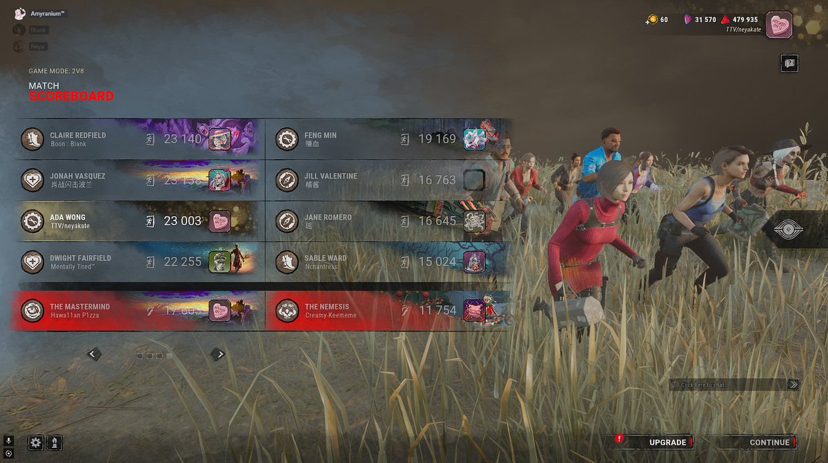neya_zelle's tweet photo. 8-man out against 2 killers (Nemesis and Wesker) working together. Very good teamwork, very fast gens. 😊☕🌸
#DeadByDaylight #2v8Mode #PlayingWithFriends https://t.co/4lY8kz6n6K