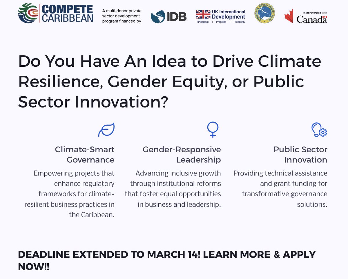 🚨 Deadline Extended! Apply by March 14 🚨
📢 Call for Project Concepts: Enhancing Climate-Smart, Gender-Responsive Public Governance

🔗 Apply now: lnkd.in/ejg7X5i5