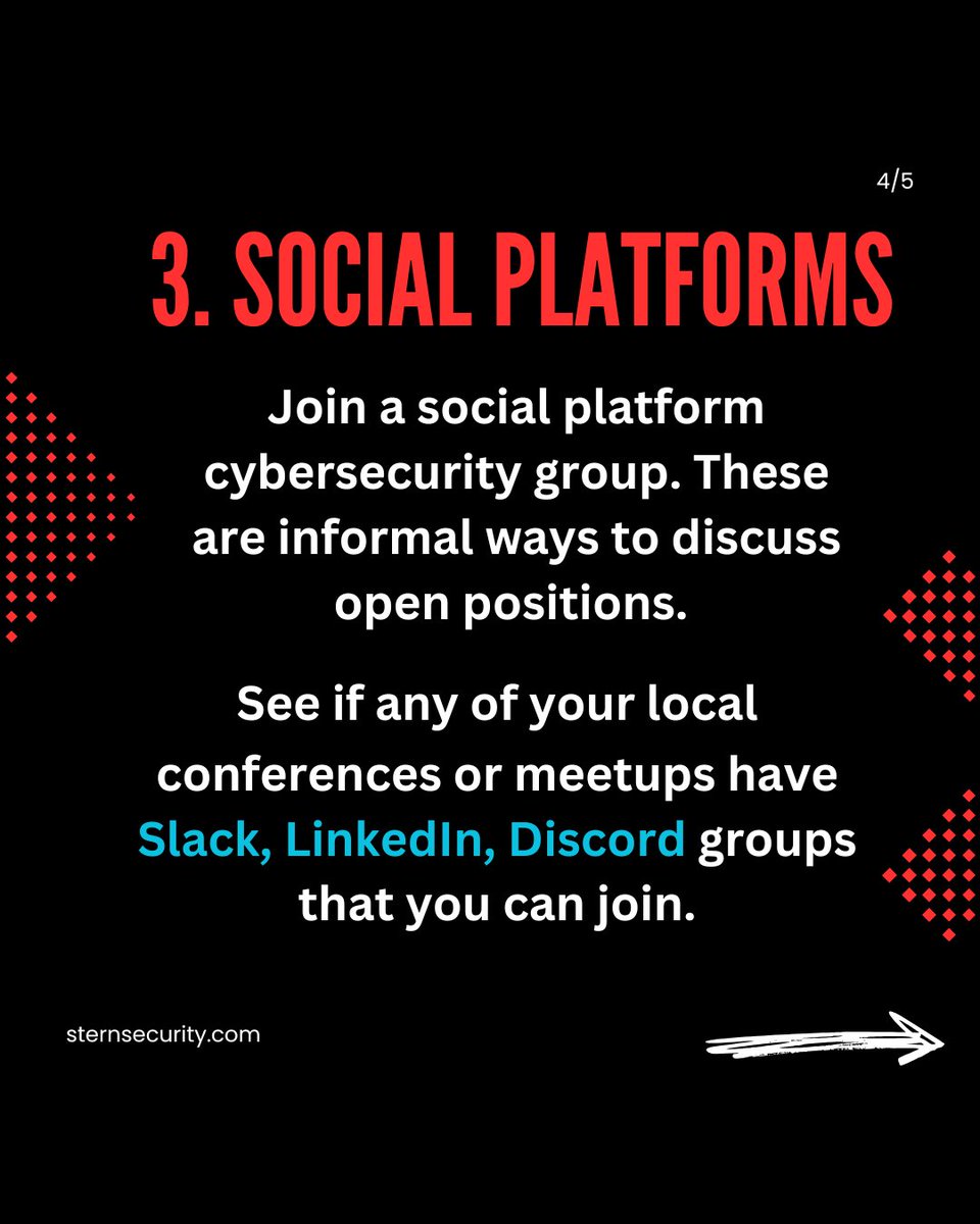 Stern_Security's tweet image. Want a cybersecurity job? Volunteer at conferences, network locally, and join online groups to connect with hiring managers. 

#SternSecurity #SecureThePlanet #SmallBusinessSecurity #CES2025 #Cybersecurity2025 #TechJobs