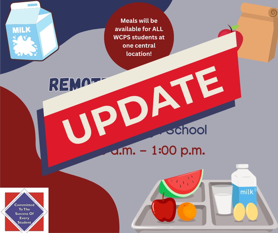 Important Update: Due to continued deteriorating road conditions, we have made the decision to cancel the Remote Learning Day Meal Pick Up at Abingdon High School today.

We apologize for this inconvenience and appreciate your understanding. Stay safe and warm!
