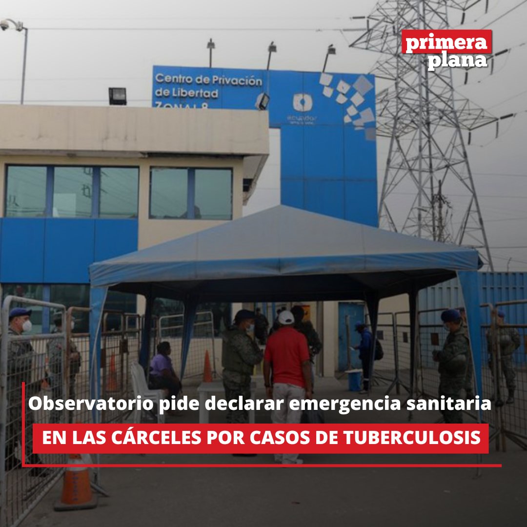 🔴El Observatorio Social de Tuberculosis en Ecuador recomendó a las autoridades declarar una alerta sanitaria en las cárceles del país debido al incremento de contagios de esta enfermedad.

🔴Clara Freile, representante del Observatorio, dijo al canal Ecuavisa que alrededor del