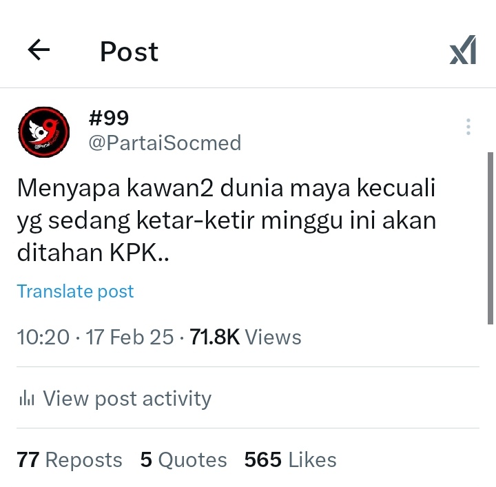 PartaiSocmed's tweet photo. Sudah tergenapi https://t.co/oRERzmb7KQ