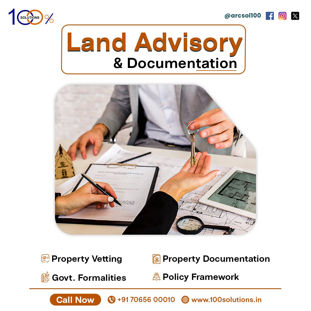 arcsol100's tweet photo. "Expert Land Advisory &amp; Documentation Services! 📑🏗️ Ensure legal clarity and seamless transactions with 100% Solutions! 🏡✅📜
Give us a call at 📷: 7065600010 OR 📷 Visit: https://t.co/5Rg8xG0fU2

#LandAdvisory #LegalDocumentation #100Solutions https://t.co/yG018VjAFo