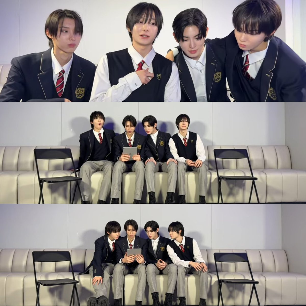our 06z wearing the school uniform in today live 🥹❤️‍🩹❤️‍🩹

#KICKFLIP #킥플립