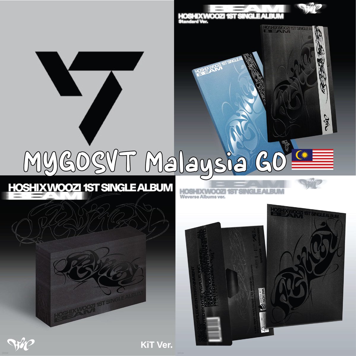 mygosvt's tweet photo. MY Malaysia GO🇲🇾 #MYGOSVThswzbeam
HxW 1st Single Album ‘BEAM’

Price💰
▪️Wvs albums RM32
▪️Kit RM58
▪️Standard RM48

Weverse Shop / Ktown4u / Yes24 / Aladin / Wvs Japan ++ with POB photocard🎁

Order&amp;Details: https://t.co/IMzQqTCPKp
#pasarsvt #pasarseventeen
SEVENTEEN Hoshi Woozi https://t.co/OdhMmrytII