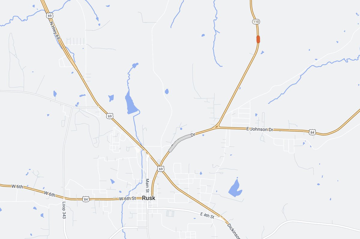Heads up Cherokee County: Due to water running onto the road, there IS ice on SH 84 near the US 69 intersection in Rusk. Our crews are treating the area. Keep an eye out and watch your speed.