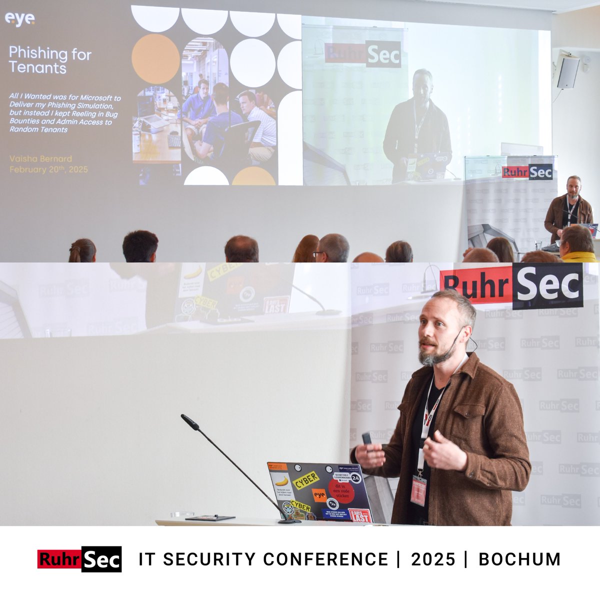 ruhrsec's tweet image. Here comes another great talk!
&quot;Phishing for Tenants: All I Wanted was for Microsoft to Deliver my Phishing Simulation, but instead I kept Reeling in Bug Bounties and Admin Access to Random Tenants.“ by @the1bernard

🌐 #RuhrSec Website
ruhrsec.de/2025/