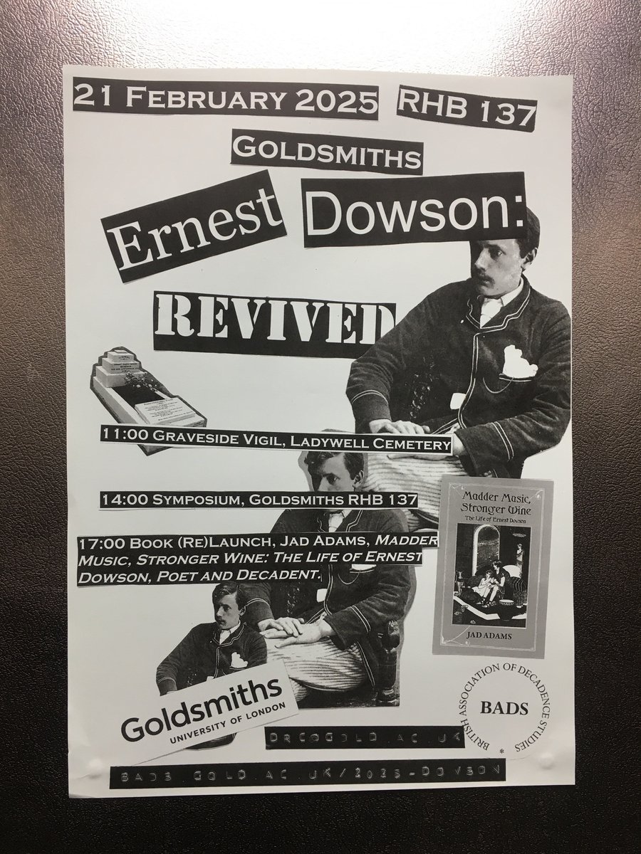 Ernest Dowson Revived! Vigil and symposium tomorrow 21st Feb.