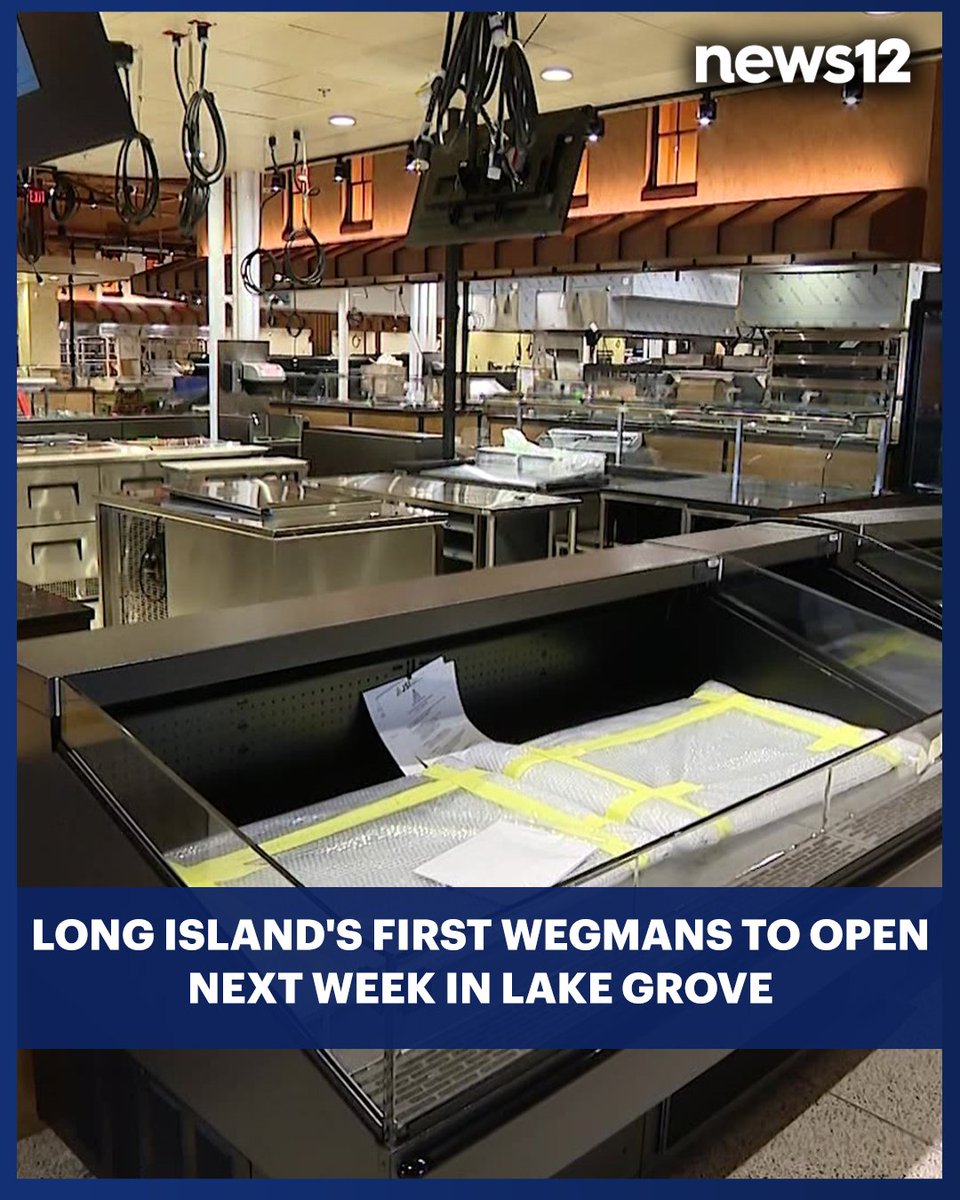 News12LI's tweet image. STORE OPENING: #LongIsland’s first #Wegmans will open its doors in less than one week. The 101,000-square-foot supermarket will be located on Middle Country Road in #LakeGrove. - bit.ly/3Xb0bfc