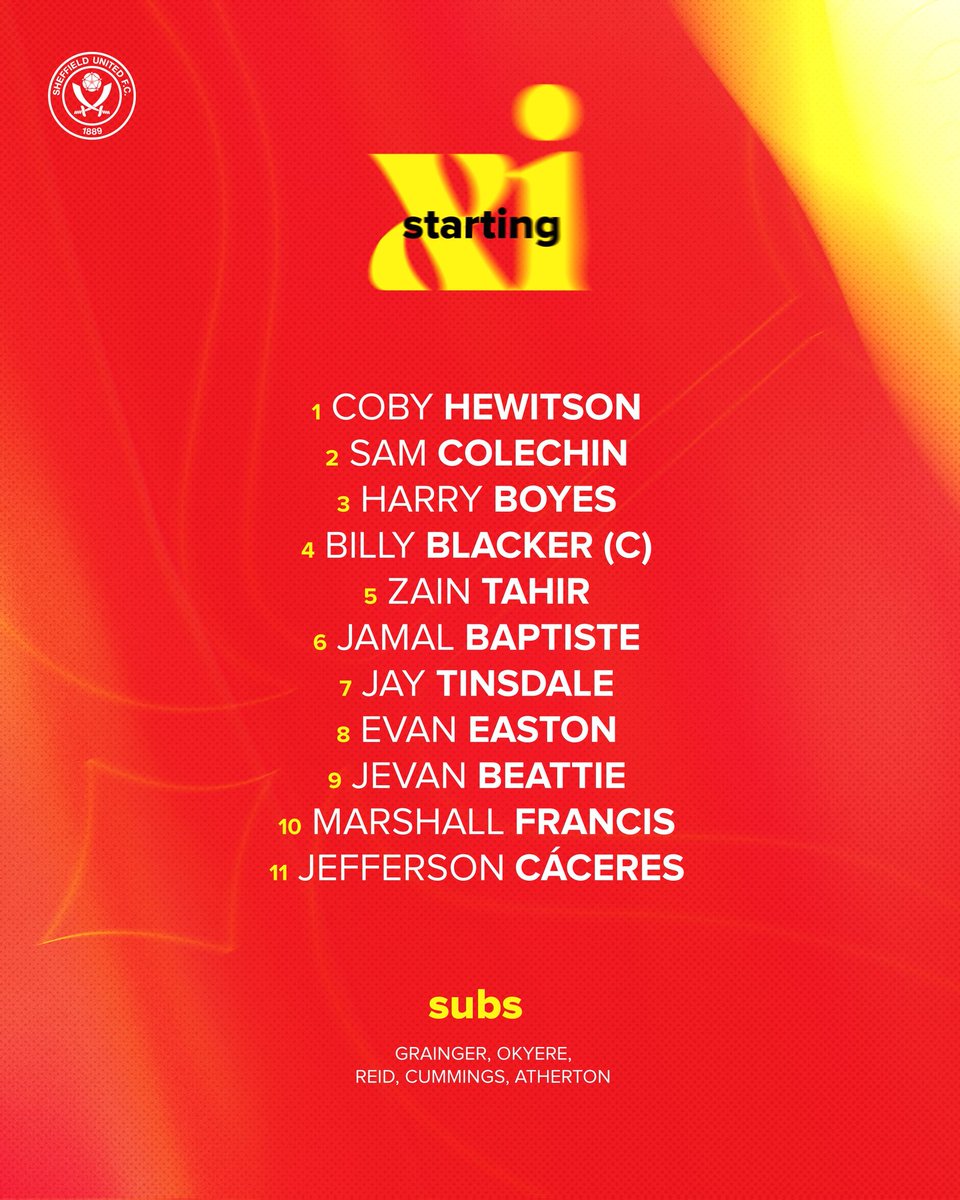 sufcdevelopment's tweet photo. Jefferson Cáceres starts for the Blades 🇵🇪

How our U21s line up against Fleetwood Town. https://t.co/1QBMV6Mywa