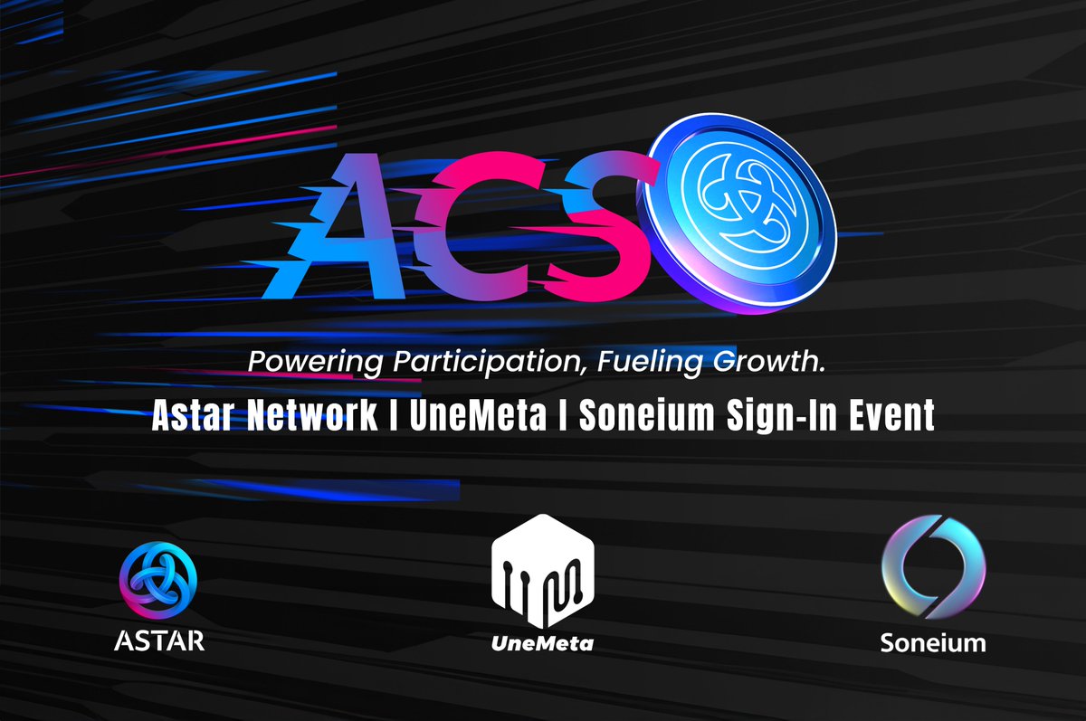 💰 ACS Million-Dollar Incentive Plan &amp; New Sign-In Event Kicks Off!

Dear Web3 explorers, the brand-new <a href="/AstarNetwork/">Astar Network</a>  I <a href="/UneWeb3/">UNE💿</a>  I <a href="/soneium/">Soneium 💿</a>  Sign-In Event is LIVE NOW🚀
🎮 bit.ly/4i1o1C4

The most generous ACS incentive plan in history!🔥 Massive $ASTR airdrops are