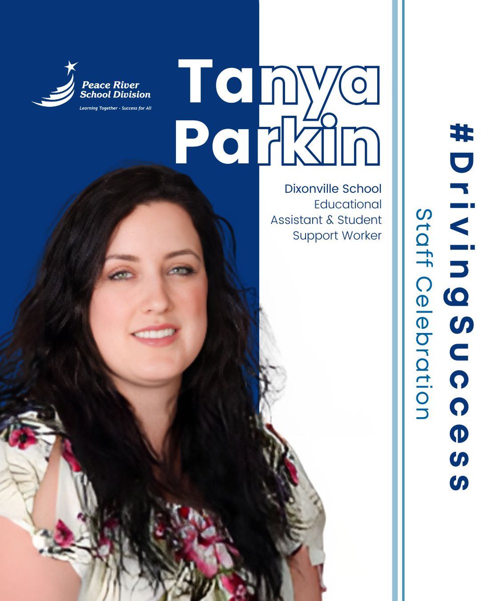PRSD10's tweet photo. 🌟🌟 #DrivingSuccess Staff Celebration 🌟🌟

Congratulations to Dixonville School's Educational Assistant and Student Support Worker Tanya Parkin on being selected as the #DrivingSuccess Staff nominee in February. Read more: https://t.co/ha22hykTpM https://t.co/3AkTxR1Mtf